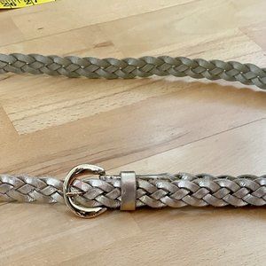 Metallic Gold Braided Leather Ralph Lauren Belt